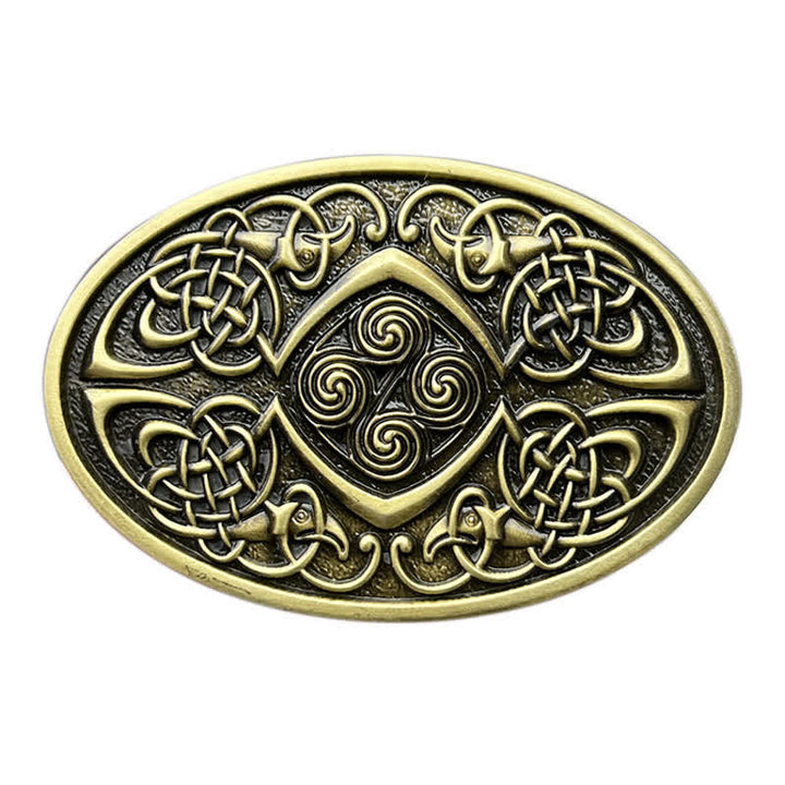 Men's DIY Viking Celtic Knot Buckle Leather Belt