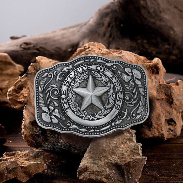 Men's DIY Five Star Texas State Buckle Leather Belt