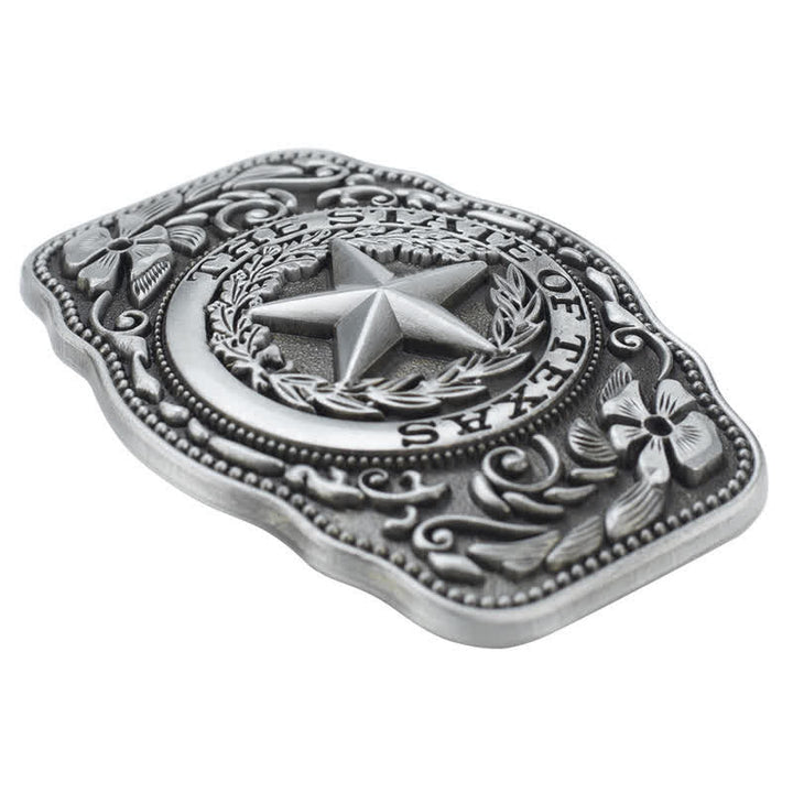 Men's DIY Five Star Texas State Buckle Leather Belt