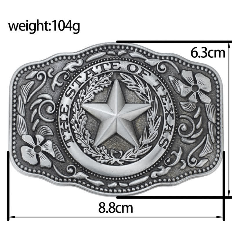 Men's DIY Five Star Texas State Buckle Leather Belt