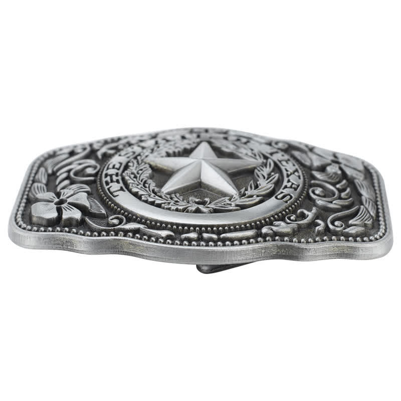 Men's DIY Five Star Texas State Buckle Leather Belt