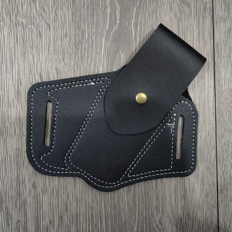 EDC Organizer Multitool Sheath Leather Belt Bag - Black - image 5