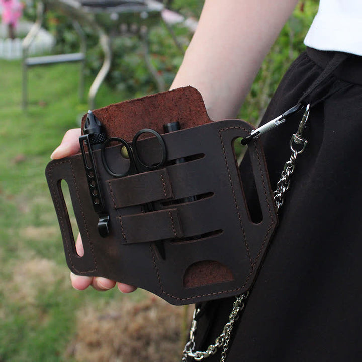 Practical 3 In 1 Tools Waist Holster Leather Belt Bag