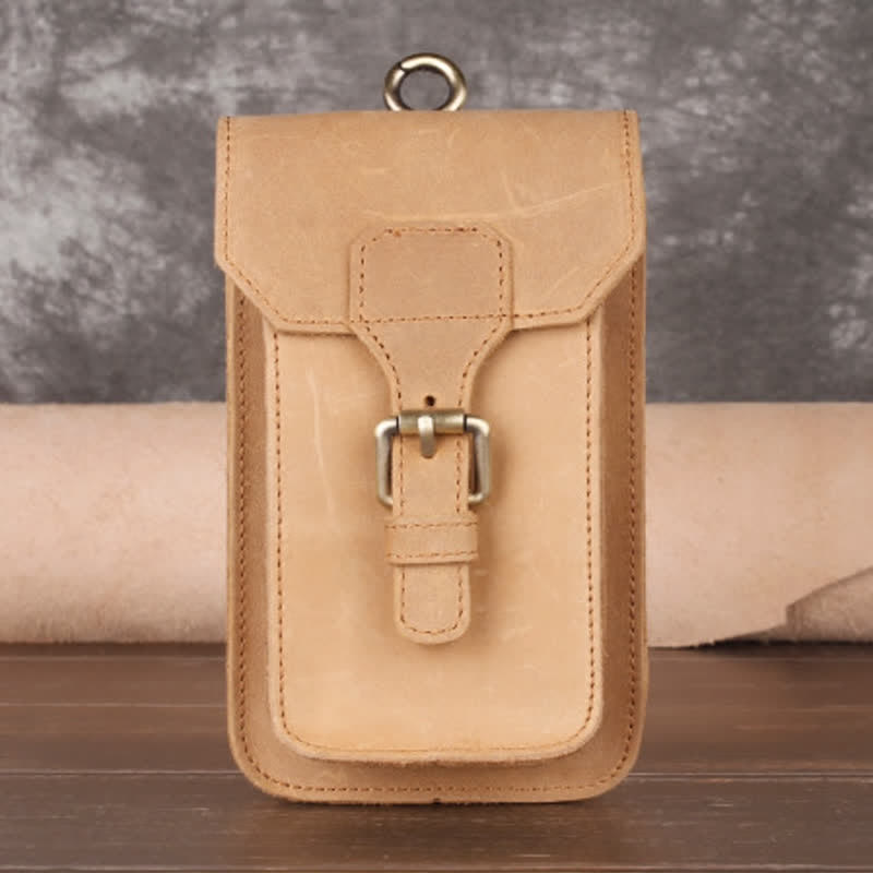 Travel Waist Hanging Pack Hook Leather Belt Bag