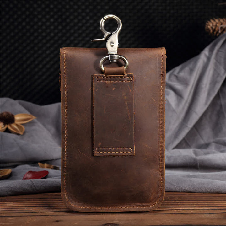 Travel Waist Hanging Pack Hook Leather Belt Bag