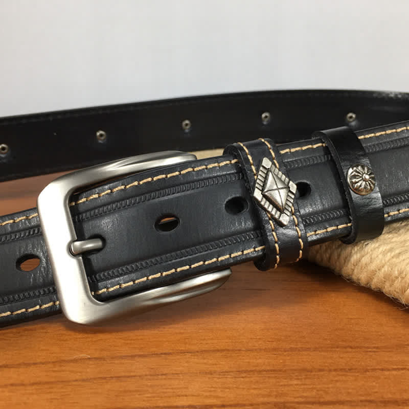 Unique Tiger Shape Rivet Studded Leather Belt