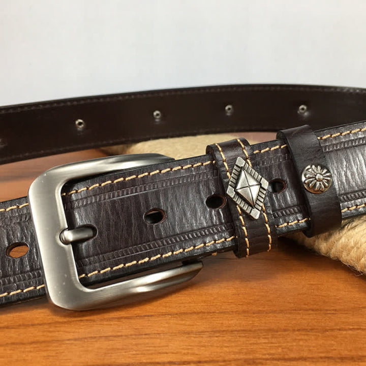 Unique Tiger Shape Rivet Studded Leather Belt