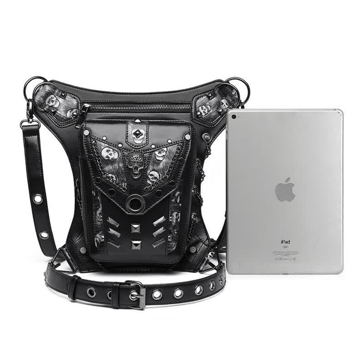 Skull Studs Decoration Steampunk Chain Waist Leg Bag