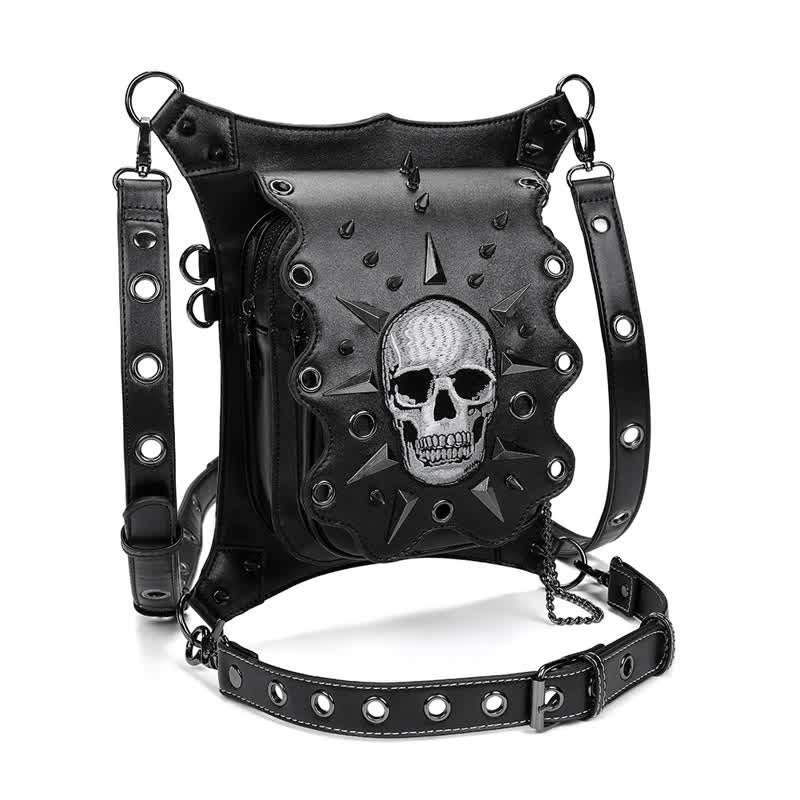 Gothic Style Skull Steampunk Shoulder Waist Leg Bag