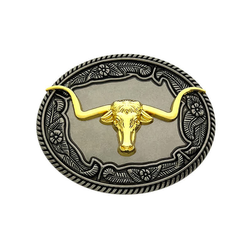 Men's DIY Horse Bull Animal Buckle Leather Belt