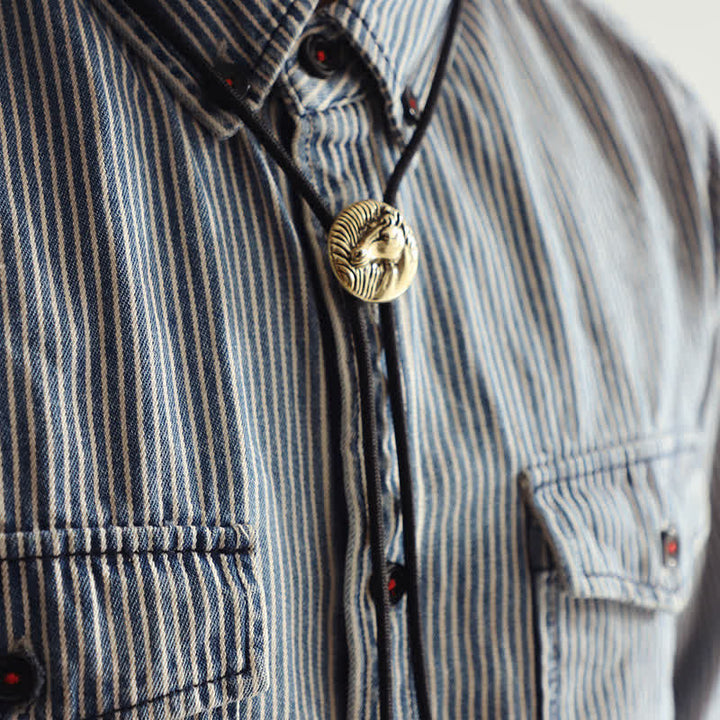 Retro Carved Horse Head Bolo Tie