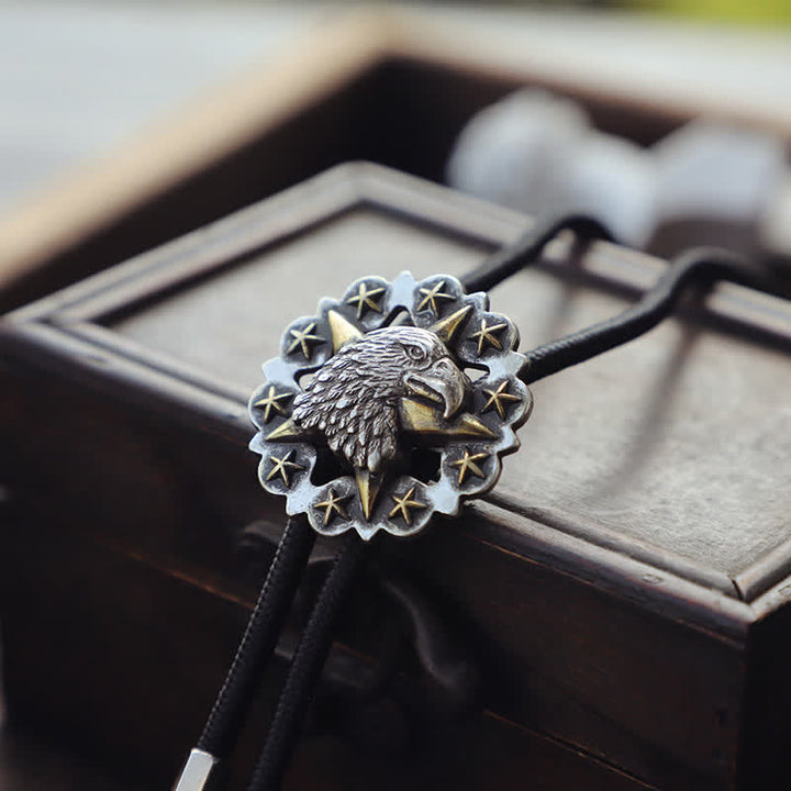 Vintage Five Star Eagle Head Bolo Tie