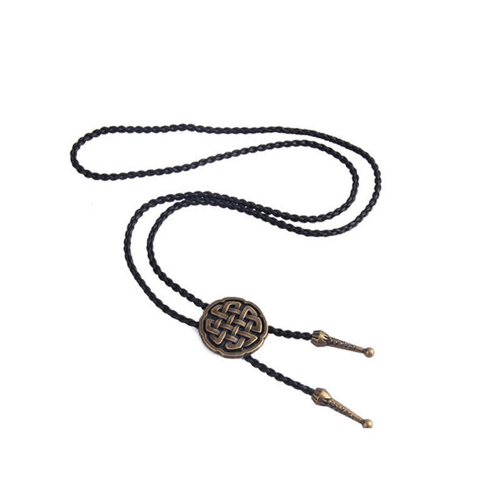 Viking Celtic Knot Round Pendant Bolo Tie