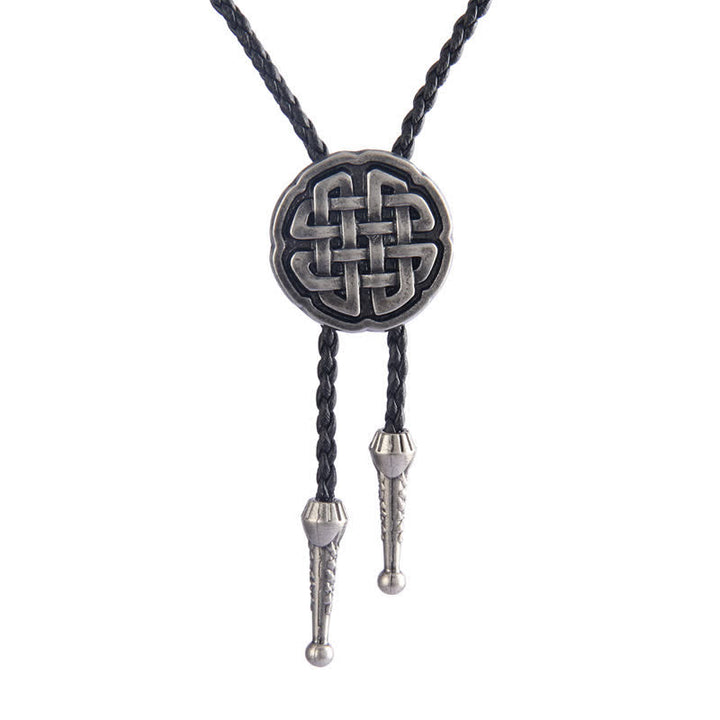 Viking Celtic Knot Round Pendant Bolo Tie