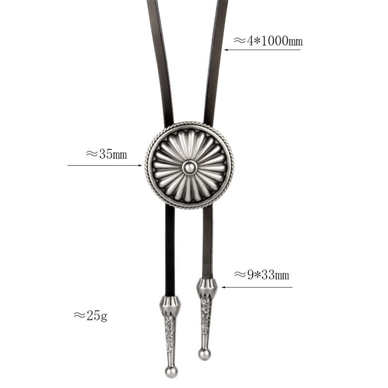 Round Concho Sweater Chain Bolo Tie