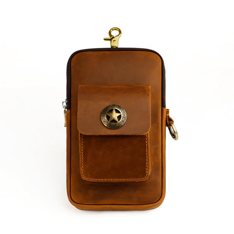 Travel Cell Phone Cigarette Case Leather Belt Bag