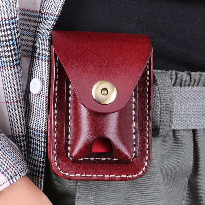 Mini Portable Cigarette Case Leather Belt Bag