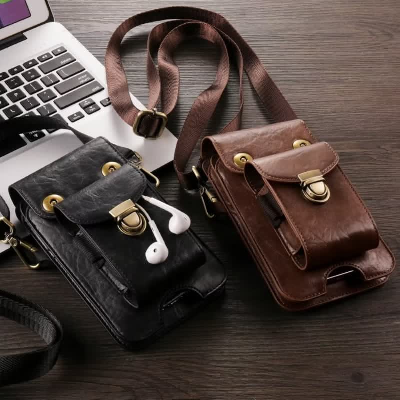 Phone Holster Crossbody Leather Belt Bag