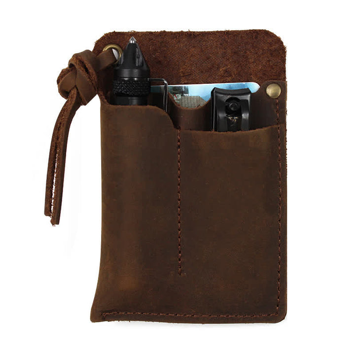 Outdoor Carry Handy Portable EDC Leather Belt Bag