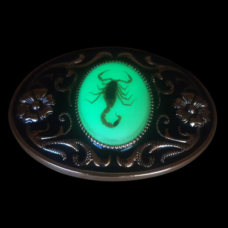 Men's DIY Decorative Luminous Scorpion Buckle Leather Belt