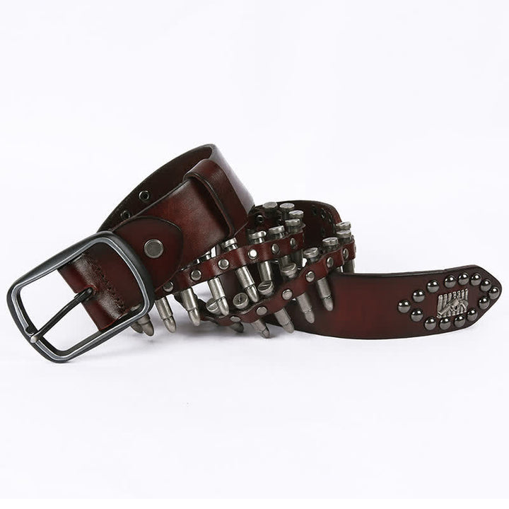 Personality Cool Bullet Rivet Leather Belt