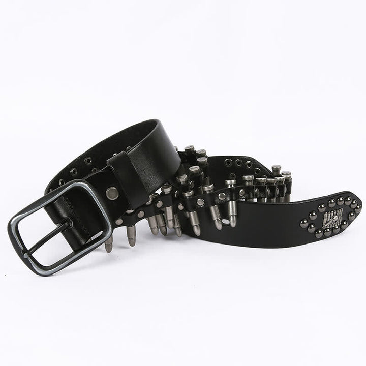 Personality Cool Bullet Rivet Leather Belt