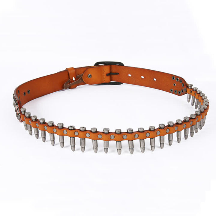 Personality Cool Bullet Rivet Leather Belt