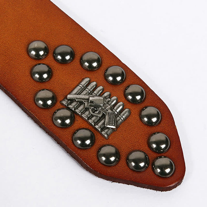 Personality Cool Bullet Rivet Leather Belt