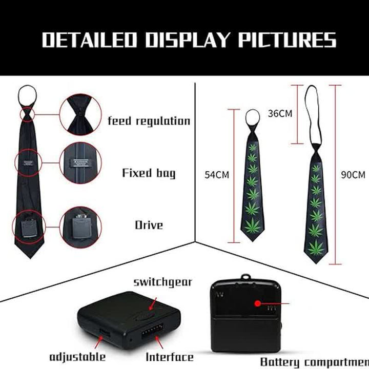 Party Voice Control Light Up Glow In Dark LED Necktie