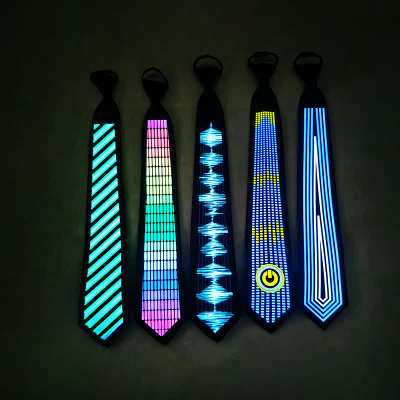 Party Voice Control Light Up Glow In Dark LED Necktie