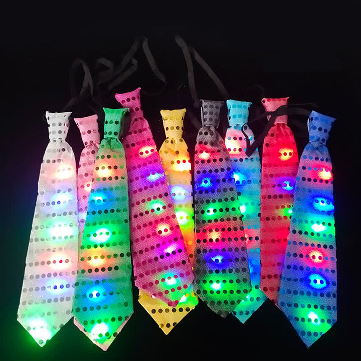 Mixcolor Flashing Luminous Sequin LED Necktie