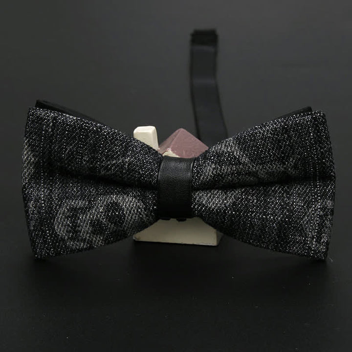 Men's Classic Skull Denim Cotton Wedding Fashion Bow Tie