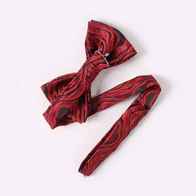 Men's Ocean Wave Printed Double Layered Bow Tie