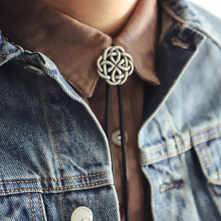 Vintage Celtic Knot Hollow Exotic Bolo Tie