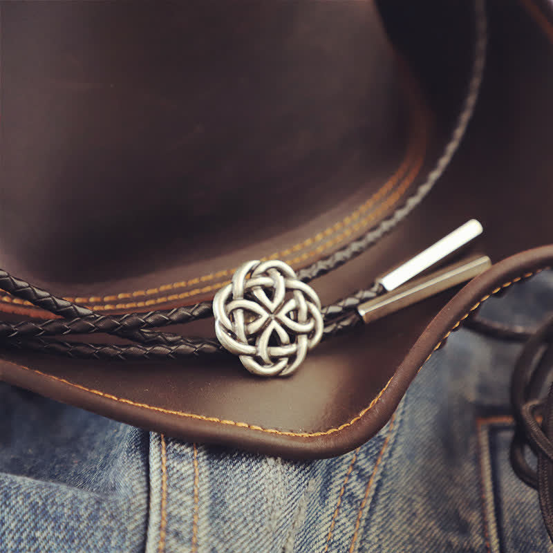 Vintage Celtic Knot Hollow Exotic Bolo Tie