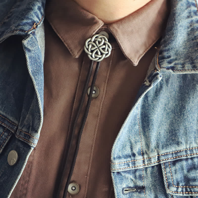 Vintage Celtic Knot Hollow Exotic Bolo Tie