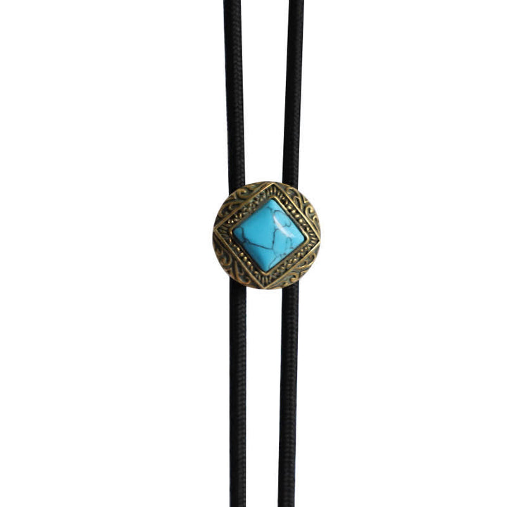 Copper Faux Turquoise Stone Bolo Tie