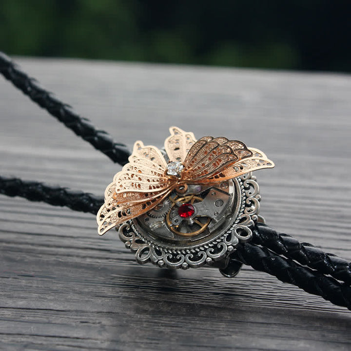 Steampunk 3D Butterfly Pendant Bolo Tie