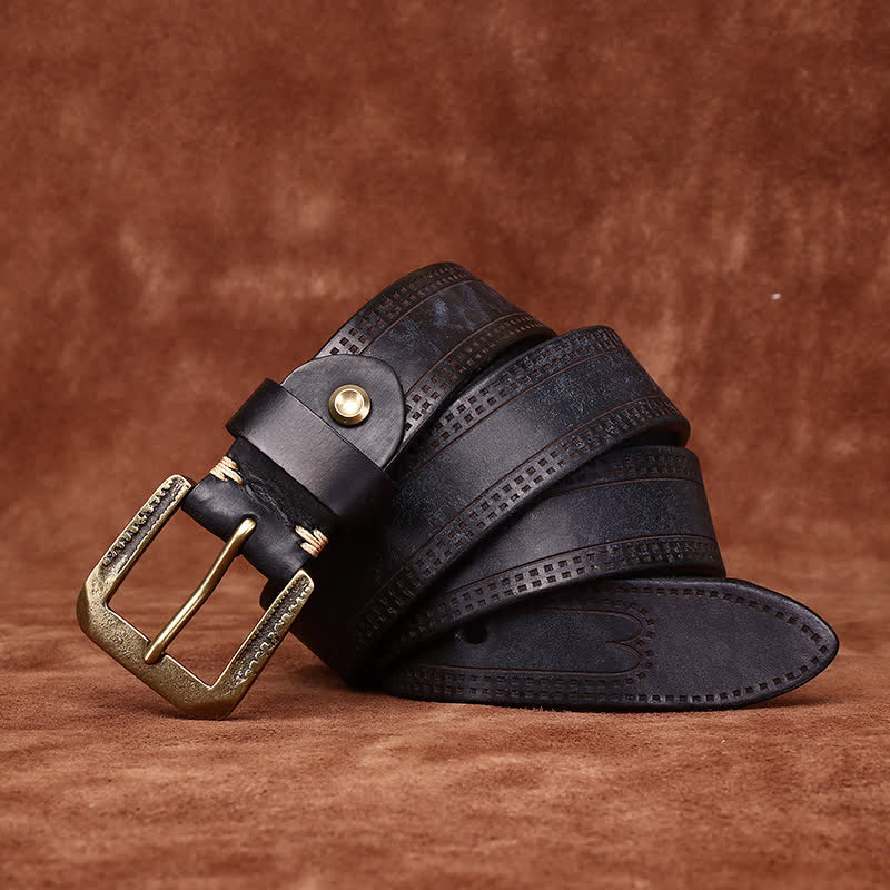 Men's Retro Distressed Casual Jean Leather Belt