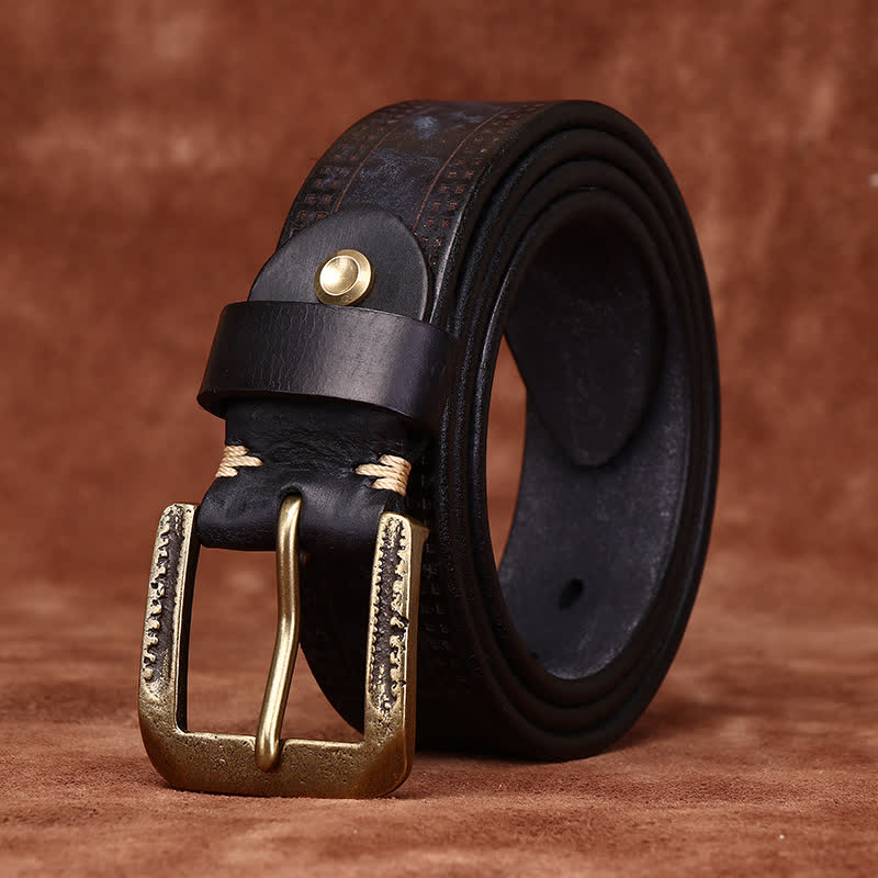 Men's Retro Distressed Casual Jean Leather Belt