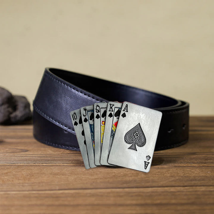 Men's DIY Casino Game Poker Buckle Leather Belt