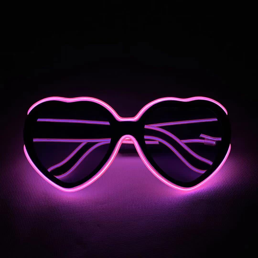 Heart Shaped Nightclub Party LED Glasses