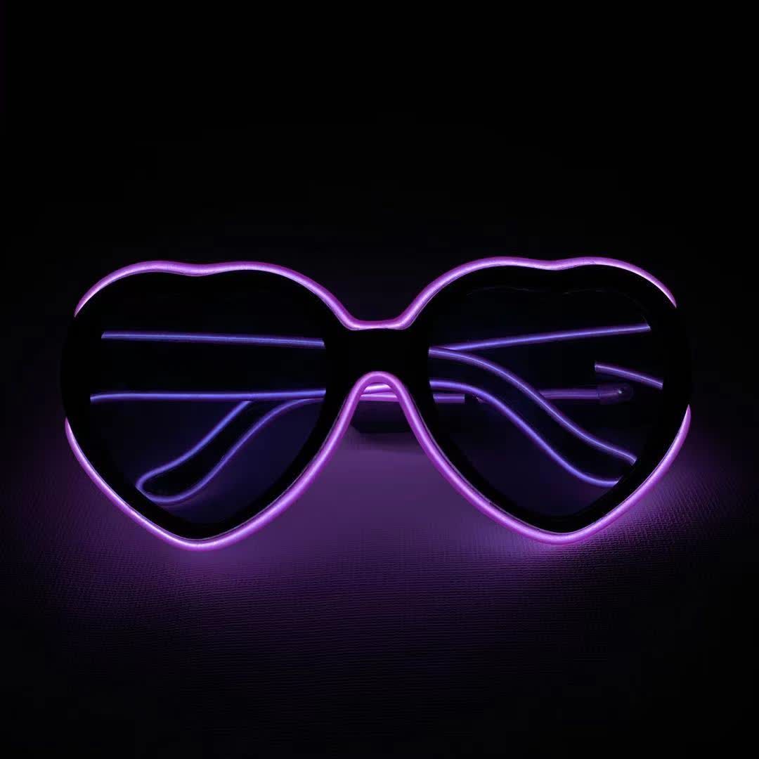 Heart Shaped Nightclub Party LED Glasses