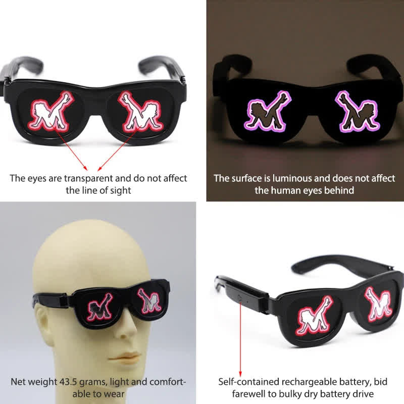 Funny Eyes Party Decor Rechargeable LED Glasses