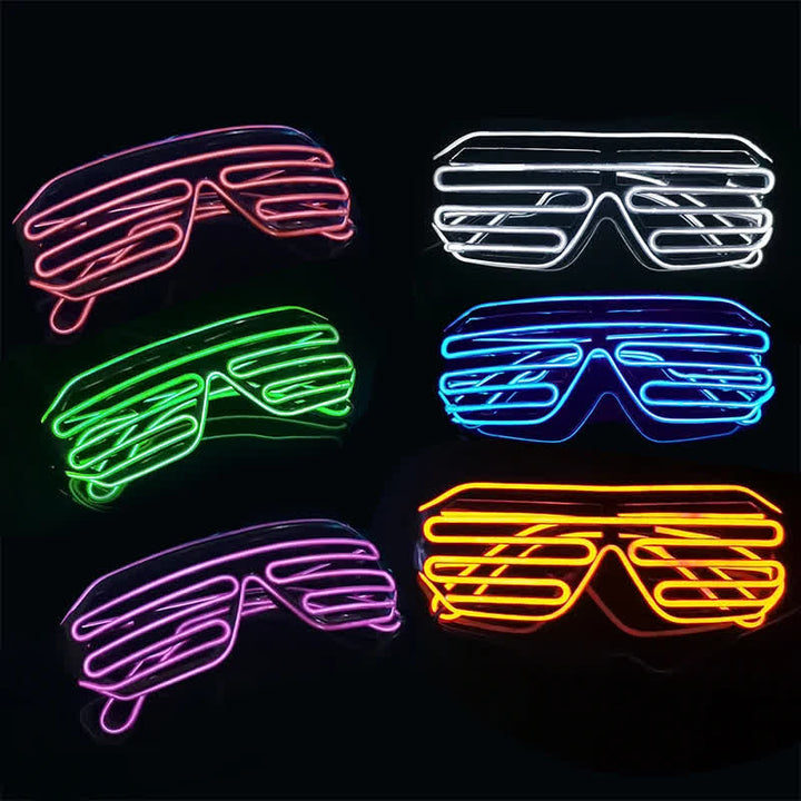 Colorful Shutter Form Flashing Light LED Glasses