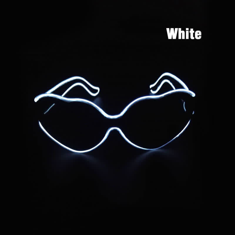 Love Heart Shape Light Up Neon LED Glasses