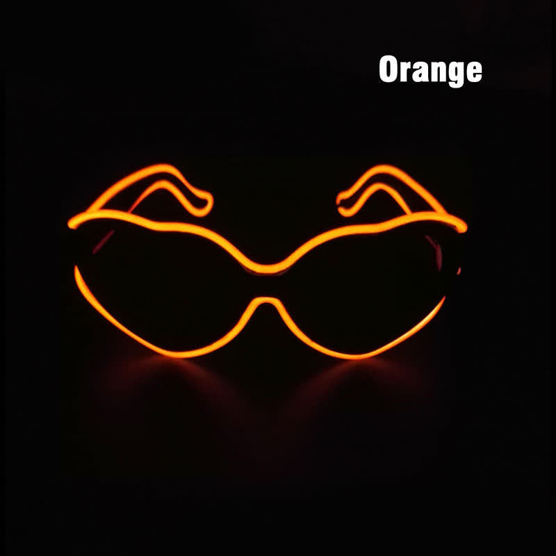 Love Heart Shape Light Up Neon LED Glasses