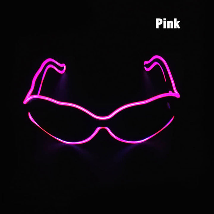 Love Heart Shape Light Up Neon LED Glasses