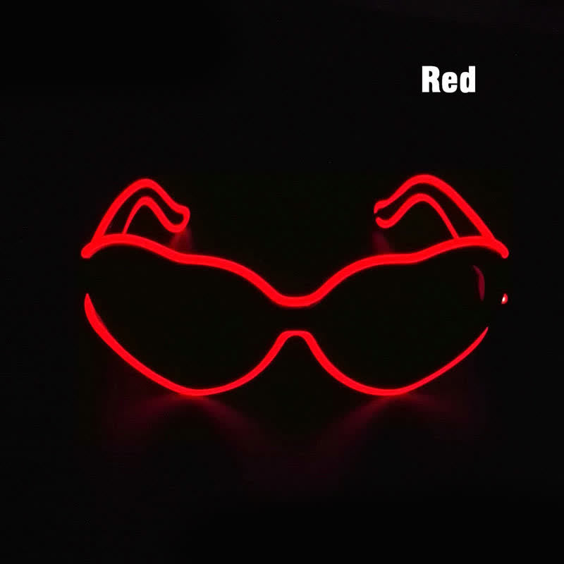 Love Heart Shape Light Up Neon LED Glasses