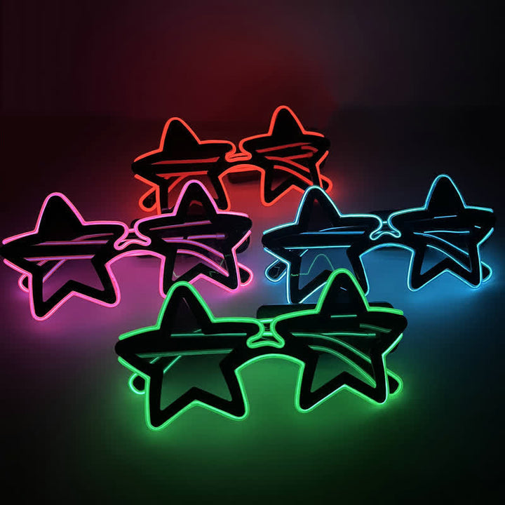 Glowing Star Shape Dancing Party Neon LED Glasses